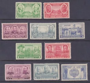 US 785-94 MNH OG 1936-37 Esercito e Marina & West Point & Accademia Navale Set completo di 10 - Foto 1 di 1