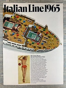 Italian Line Raffaello Michelangelo Superliner Cruise Ship 1965 Vintage Print Ad - Picture 1 of 1