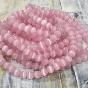 Glass Cat Eye Beads 10mm, Pink, Approx 39 pce Free Postage Oz Seller - Imagen 1 de 3