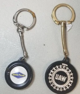 VINTAGE SET OF 2 KEY CHAINS FROM THE 1970S UAW GOODYEAR  51B. - Picture 1 of 7