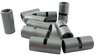 Lego 10 Stück Verbinder Achs Hülsen mit Schlitz silber (flat silver) 62462 Neu - Bild 1 von 4