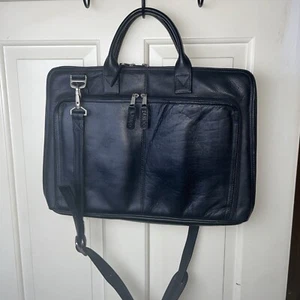 Latico NJ USA Black Leather Laptop/Messenger Bag - Photo 1/14