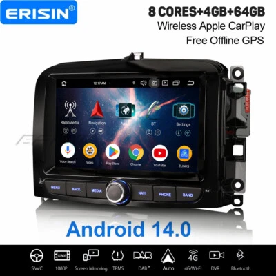 4GB+64GB 8-Kern Android 14 DAB+ Autoradio Navi CarPlay WLAN Fiat 500L 2012-2017 - Bild 1 von 4