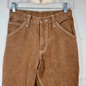 J. Galt Brown Carpenter Pants Contrast Stitching Utility Style Size Small - Picture 1 of 10