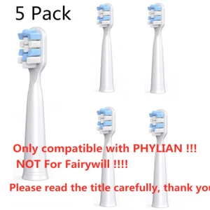 Paquete de 5 cabezales de cepillo de dientes eléctrico sónico compatibles con PHYLIAN H7 / HH06007 - Imagen 1 de 2
