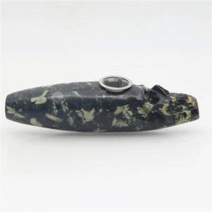 Hecho a mano piedra de nieve natural jade calavera negra pipas de tabaco tazón filtro E304 - Imagen 1 de 7