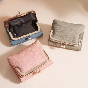 Women Retro Design Small Wallet Soft Leather RFID Trifold Coin Purse Card Holder - Picture 1 of 19
