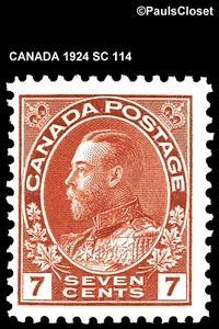 CANADA 1924 SC 114 KING GEORGE V 7¢ RED BROWN MNH OG F/VF - Picture 1 of 2