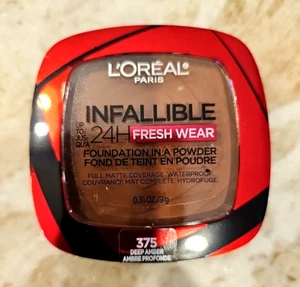 L'OREAL 24 HR INFALLIBLE FRESH-WEAR FOUNDATION POWDER 375 DEEP AMBER - Picture 1 of 1
