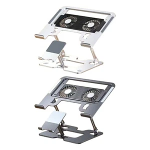 Carbon Steel 2 in 1 Cooling Stand for Laptop Phone Adjustable Ergonomic Laptop - Photo 1/10