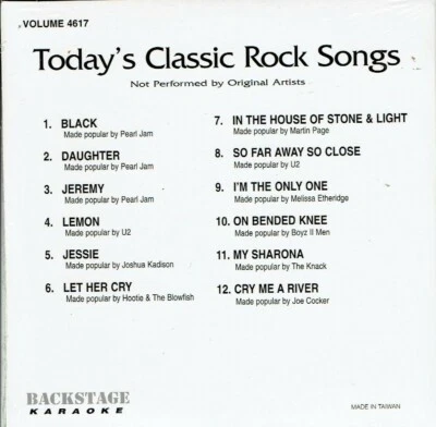 90's Pop Classics Karaoke CDG PEARL JAM Hootie MELISSA ETHERIDGE Boyz II Men U2 - Image 1 of 3