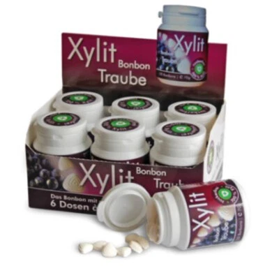 XYLITOL CANDY GRAPE - 100% BIRCH SUGAR, 12 x 100 PC TIN, Sugar Free - Image 1 of 4