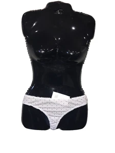 Secret Treasures White Purple Polka Dot  Sissy Thong Panty Underwear Plus 10/3X - Picture 1 of 3