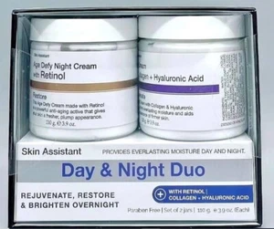 Skin Assistant Tages- & Nachtcreme Duo | Hyaluronsäure Kollagen & Retinol 2x110g - Bild 1 von 3