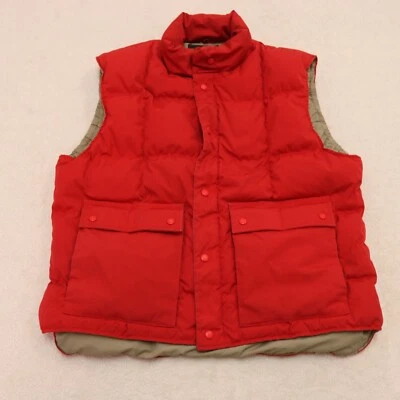 Vintage Eddie Bauer Quilted Goose Down Puffer Vest Mens XLarge Red Made In USA - Image 1 of 4
