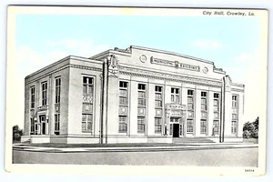 Crowley Louisiana City Hall View Postcard D061 - Picture 1 of 2