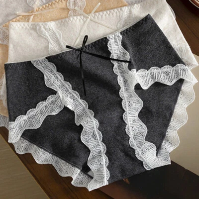 5 Pack Lot Sexy Womens Cotton Panties Brief Lace Trim Ladies Underwear Lingeries - Image 1 of 4