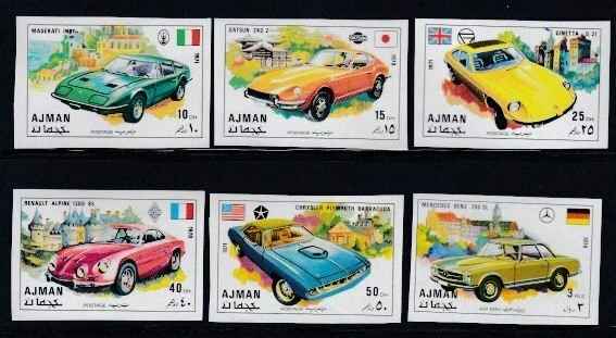 Juego de coches deportivos AJMAN MNH imperforados Foto 1 de 1