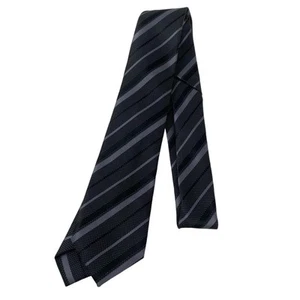 Youth kids striped tie Childrens Place size 8-14 grey silver black - Picture 1 of 3