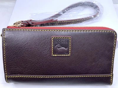 Cartera Muñequera Dooney & Bourke Florentina Plegable Cremallera Marrón Color Tmoro Foto 1 de 4