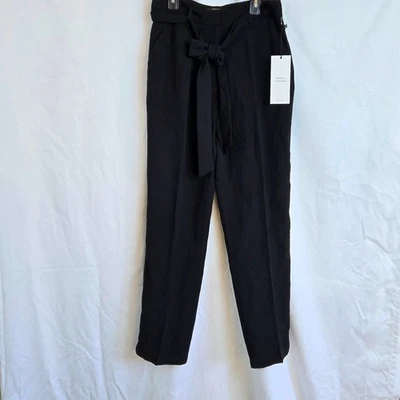 Pantalones de carrera Forever 21 negros de tiro alto con cintura cónica tejidos de pierna mediana NUEVO Foto 1 de 4