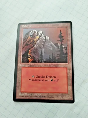 MTG Mountain (Gebirge) German FBB Regular Miscut - Some Edge Wear - See Pics - Image 1 of 4