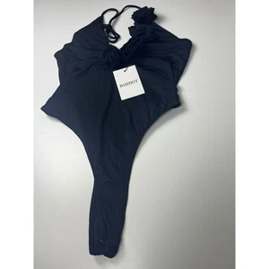 BARDOT Erika Jersey Body schwarz Blumen Akzent Tanga Body Gr. M Neu mit Etikett - Bild 1 von 11