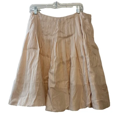 RALPH LAUREN PINK RAMIE SILK BLEND PLEATED SKIRT SIZE 12 - Image 1 of 4