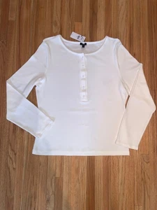 Express Women's Henley Fitted Ribbed Long Sleeve Tee NEW w/tag - Bild 1 von 8
