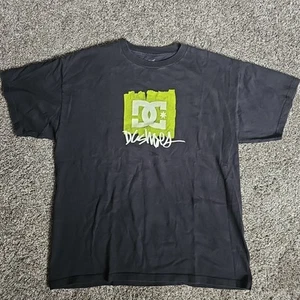 DC Shoes Black/Green/Cream Size Large Short Sleeve Skateboarding Shirt - Picture 1 of 7