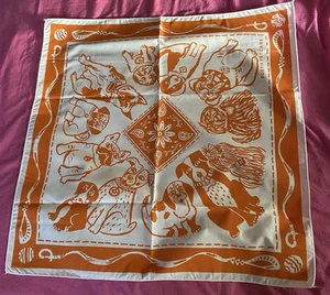 New Zoetis Petcare Pet Bandana ( for cat or dog) 21" x 21" Orange And White - Picture 1 of 8