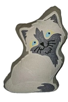 Karma Living Embroidered Cat Novelty Decorative Pillow 16” X 13” - Image 1 of 3