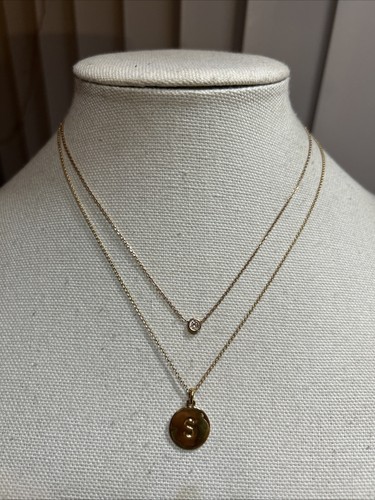 33. Splendido lotto due collane Michael Kors cristallo Kate Spade "S" tono oro