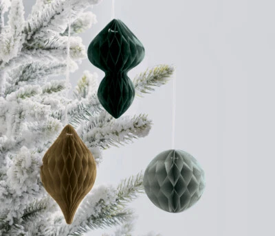 Colgantes de Navidad Decoraciones de Fiesta Dorado Plata Verde Surtido Panal Perchas Foto 1 de 3