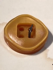 VTG La Petite Plastic Buttons Golden Yellow Marbled 4 Hole 5/8" 3 on Card - Picture 1 of 4
