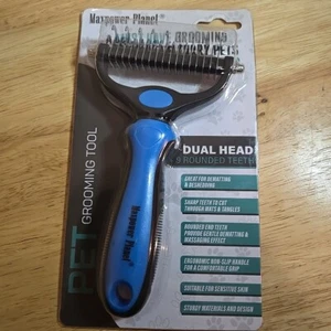 Maxpower Planet Pet Grooming Brush - Double Sided Shedding & Dematting Undercoat - Picture 1 of 5