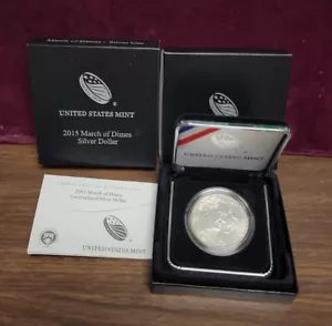 Dólar de plata conmemorativo sin circular 2015 P March of Dimes - Imagen 1 de 6