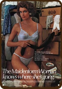 1986 MAIDENFORM BRA PANTIES Sexy Woman VintageLook DECORATIVE REPLICA METAL SIGN - Picture 1 of 1