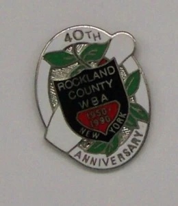 BOWLING WBA ROCKLAND COUNTY NY 40th ANNV 1990 AWARD COLLECTOR PINBACK LAPEL PIN - Bild 1 von 2