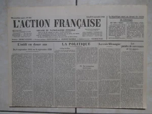 LE JOURNAL L'ACTION FRANCAISE du 11 SEPTEMBRE 1926 - Foto 1 di 5