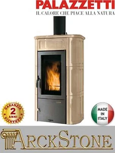 Stufa a Legna Aria Naturale Irraggiamento Palazzetti Elisa 11 kW Ceramica Beige - Imagen 1 de 2