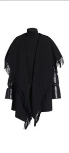 moncler women's down wool Black Blue(navy Blue)shawl S - Picture 1 of 7