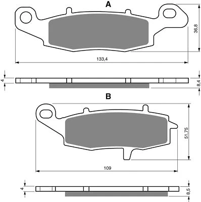 Brake Disc Pads Front R/H Goldfren for 2001 Kawasaki VN 800 B6 Vulcan Classic - Image 1 of 2