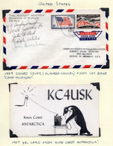 US 1959 CAMP MICHIGAN ANTARCTICA UNIVERSITY OF MICHIGAN EXPEDITION COVER SIGNED - Picture 1 of 1