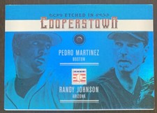 Pedro MARTINEZ Randy JOHNSON 2015 Panini Cooperstown Etched in Gem Sapphire /10