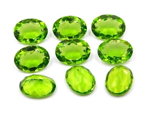 Lab Created Peridot Oval Cut Lot Loose Gemstone 13x18 MM For Jewelry P-428 - Picture 1 of 4