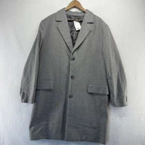 H&M Overcoat Men's XL Gray Wool Blend 3 Three Button Collared Old Money NEW - Picture 1 of 11