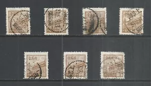 PEOPLES REPUBLIC OF CHINA - SCOTT 23 USED x 7 - 1950/51 $10000 BRWN FOURTH ISSUE - Picture 1 of 2