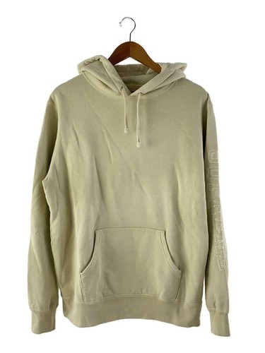 Felpa Supreme con cappuccio M cotone kaki tinta unita usata