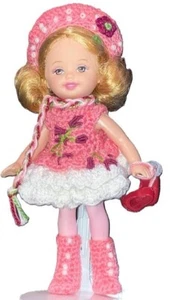 Muñeca Barbie Kelly Chelsie, ropa de ganchillo, zapatos, accesorios, soporte Kaiser - Imagen 1 de 4